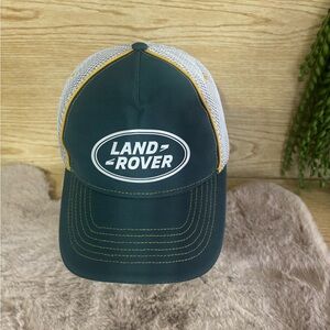 Dark Green and White Mesh Trucker Hat with Yellow Trim